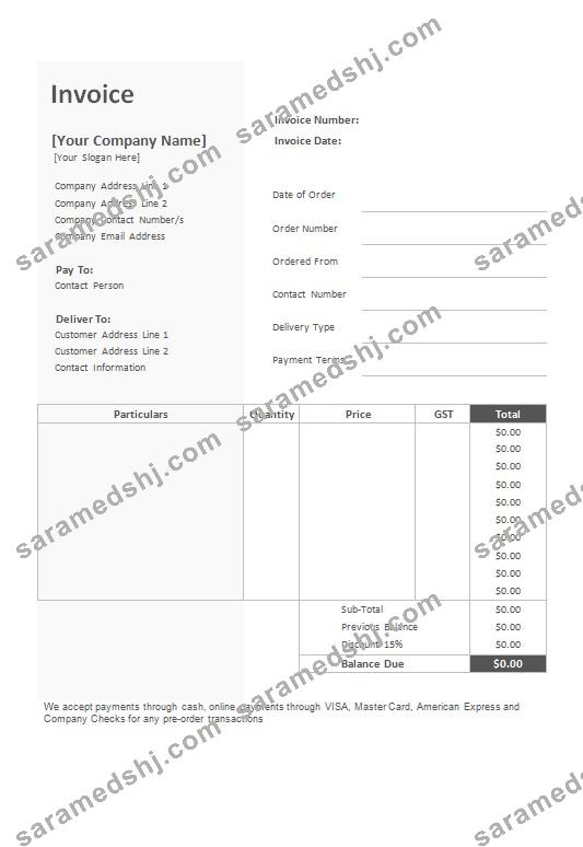 Free Bakery Invoice Template